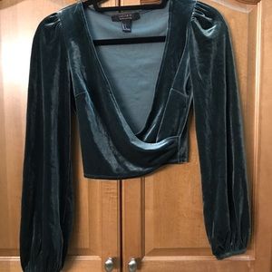 Forever 21 velvet teal crop top